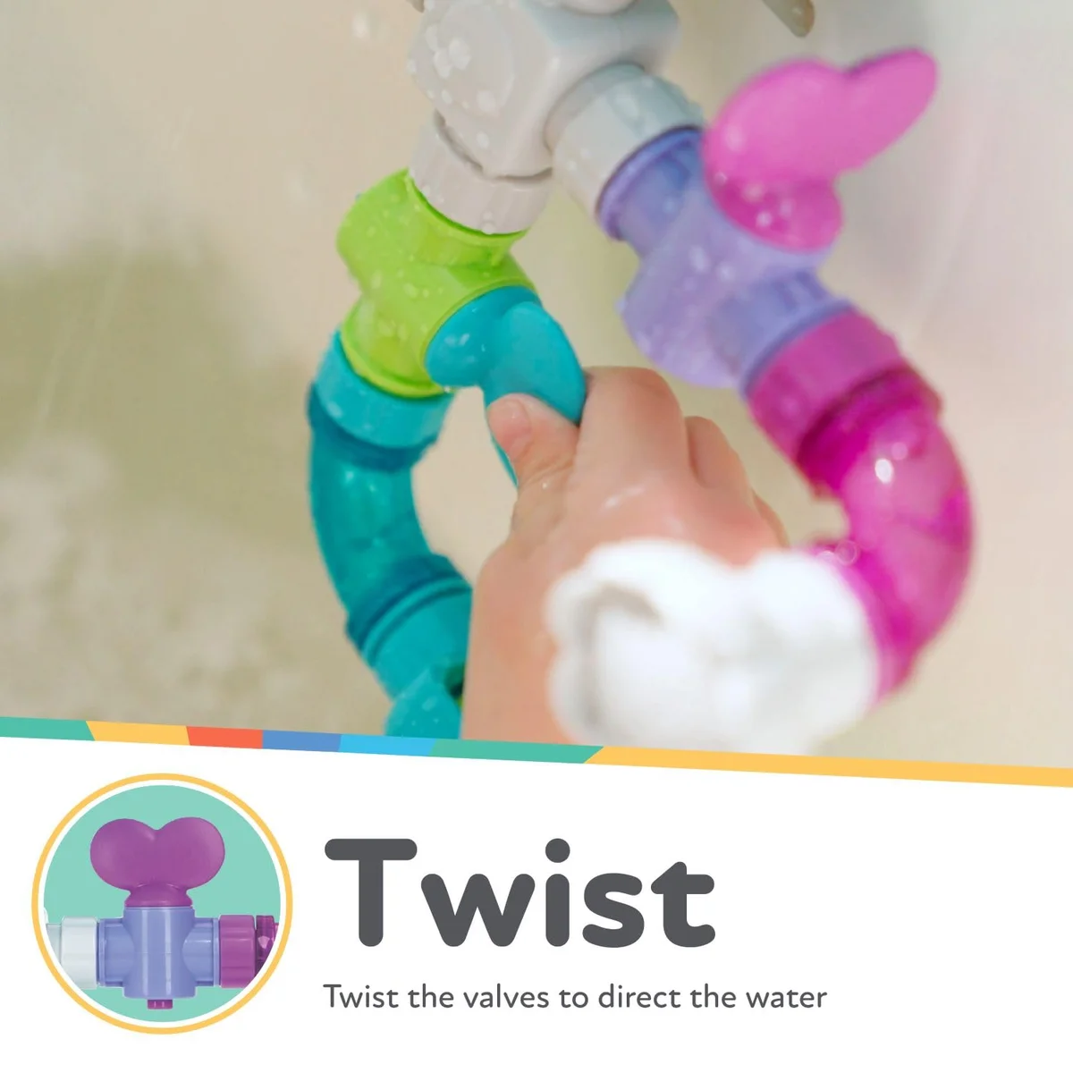 Nuby Wacky Waterworks Pipes Bath Toy 80902 Interactive Features Plastic New image 4