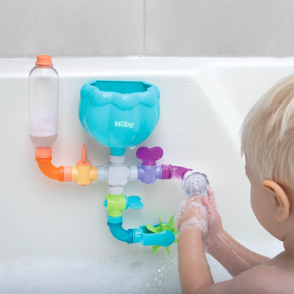 Nuby Wacky Waterworks Pipes Bath Toy 80902 Interactive Features Plastic New image 9