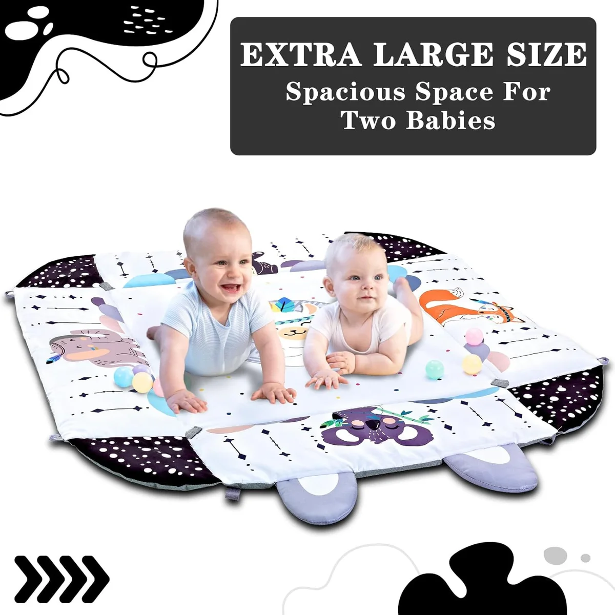 Baby Gym Play Mat, 8-in-1 Tummy Time Mat & Activity Gym, Washable Ball Pit, Infant Play Mat with Detachable Toys for Sensory Exploration and Motor Skill Development image 5