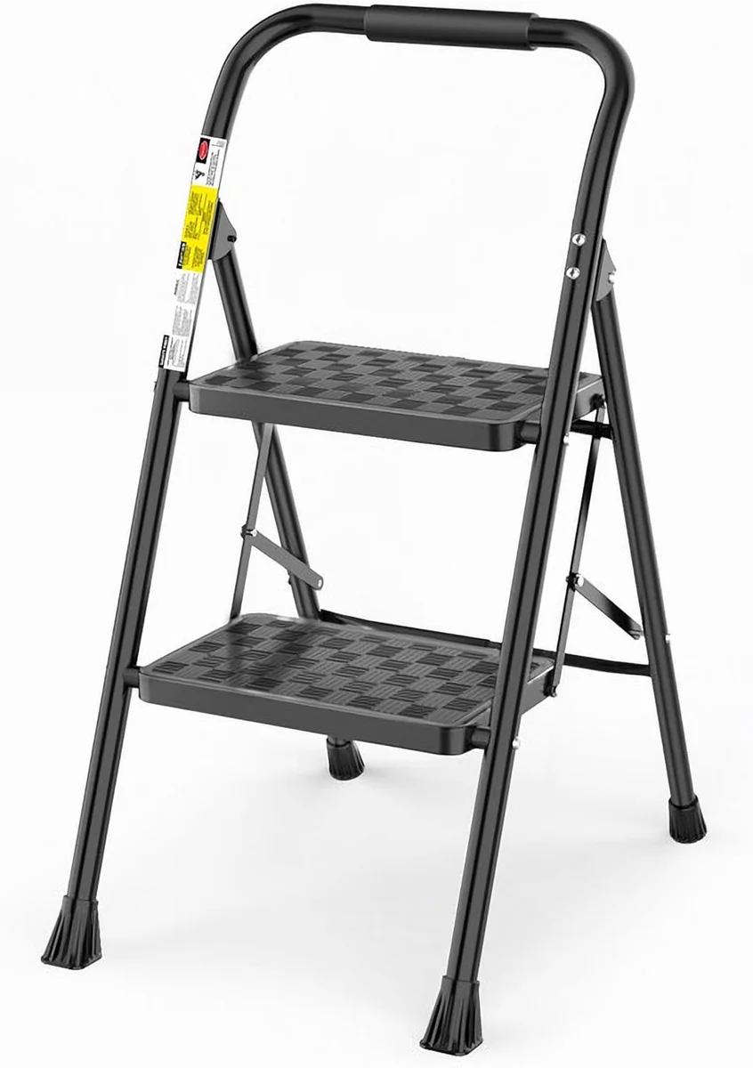 HBTower 2 Step Ladder TJ242KAH 330 lbs Capacity Alloy Steel Black New