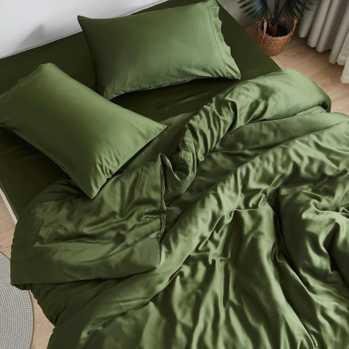 DOZ by SIJO DOZ Sheet Set SIJO 100% Viscose Bamboo Cooling 16 Inch Deep Pocket Forest King New