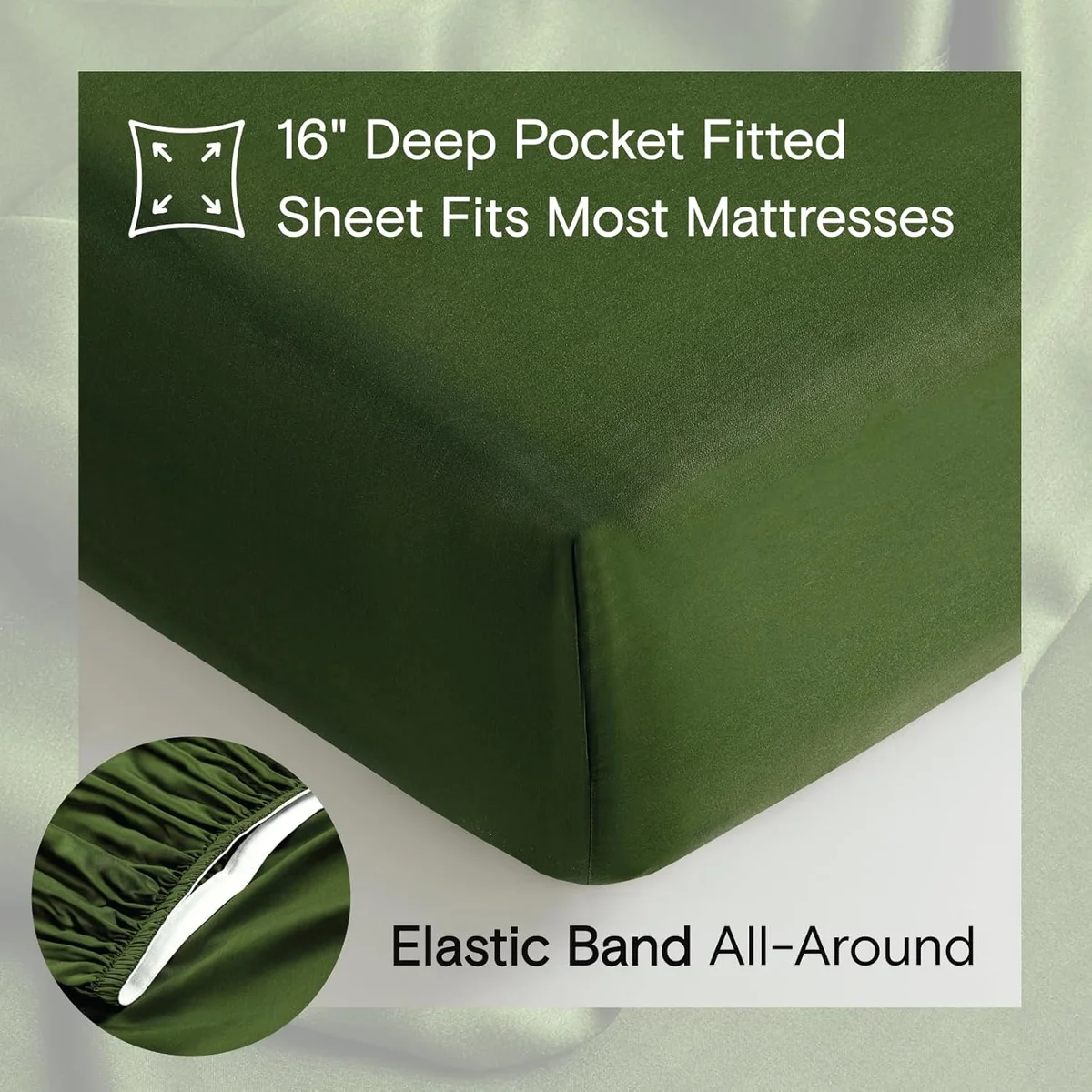 DOZ by SIJO DOZ Sheet Set SIJO 100% Viscose Bamboo Cooling 16 Inch Deep Pocket Forest King New image 4