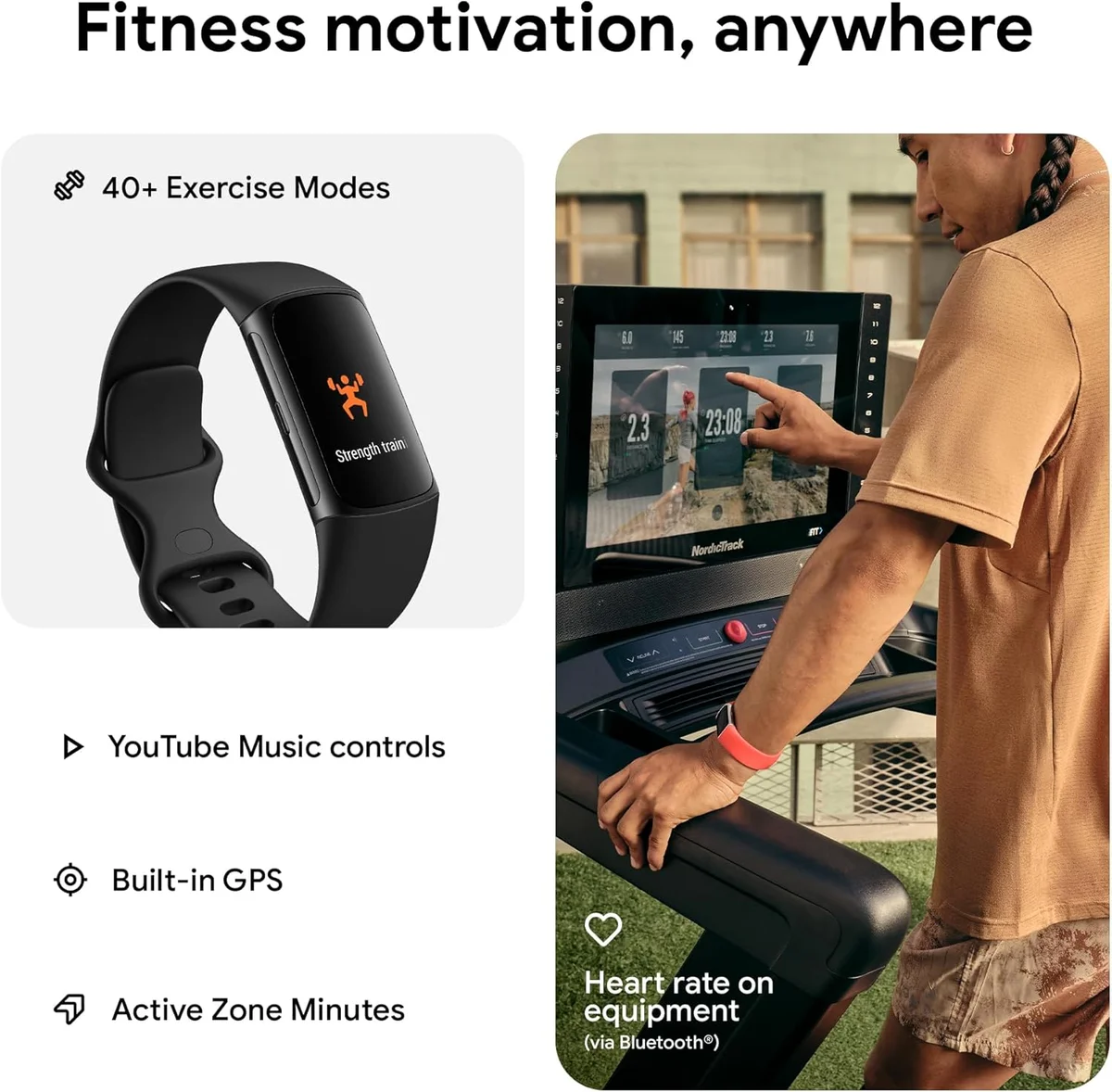 Fitbit Charge 6 Fitness Tracker GPS Heart Rate Monitor Black/Obsidian New image 13