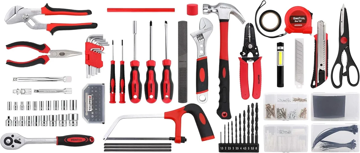 KingTool 325 Piece Home Repair Tool Kit DS-HDT001 - Carbon Steel, Toolbox Included, New image 3