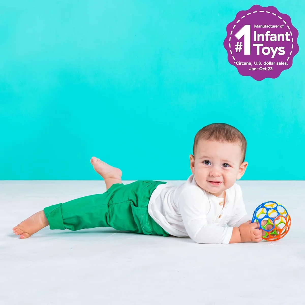 Bright Starts Oball Easy Grasp Classic Ball 10340 4 Inches BPA-Free Red/Yellow/Green/Blue New image 5