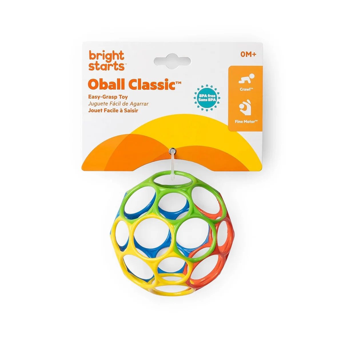 Bright Starts Oball Easy Grasp Classic Ball 10340 4 Inches BPA-Free Red/Yellow/Green/Blue New image 6
