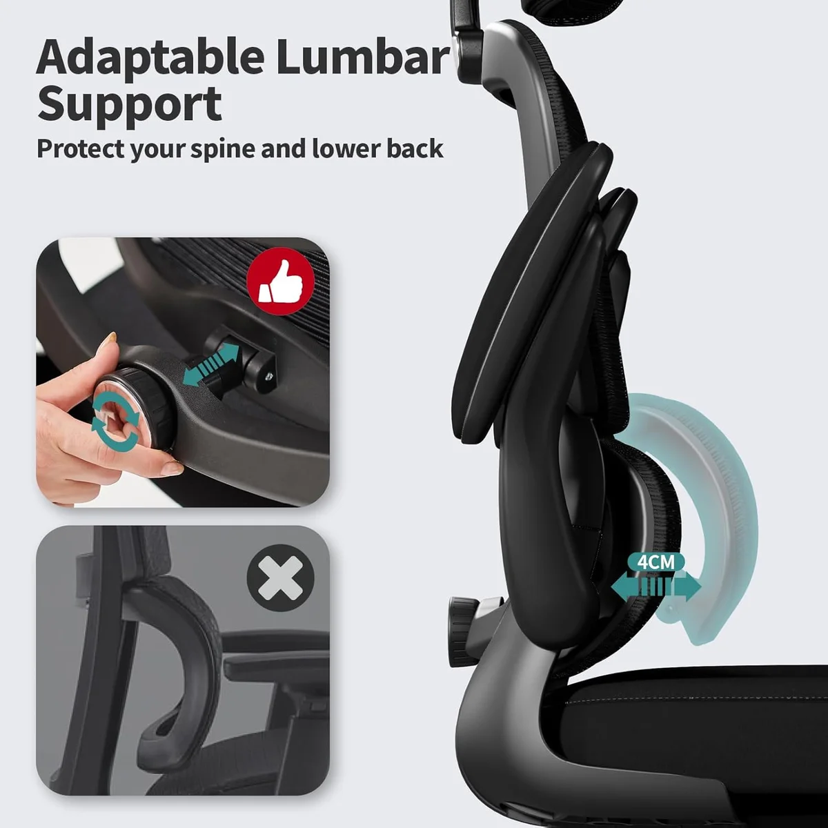 TRALT Ergonomic Desk Chair YX001-1 330 LBS Load Capacity Black New image 3