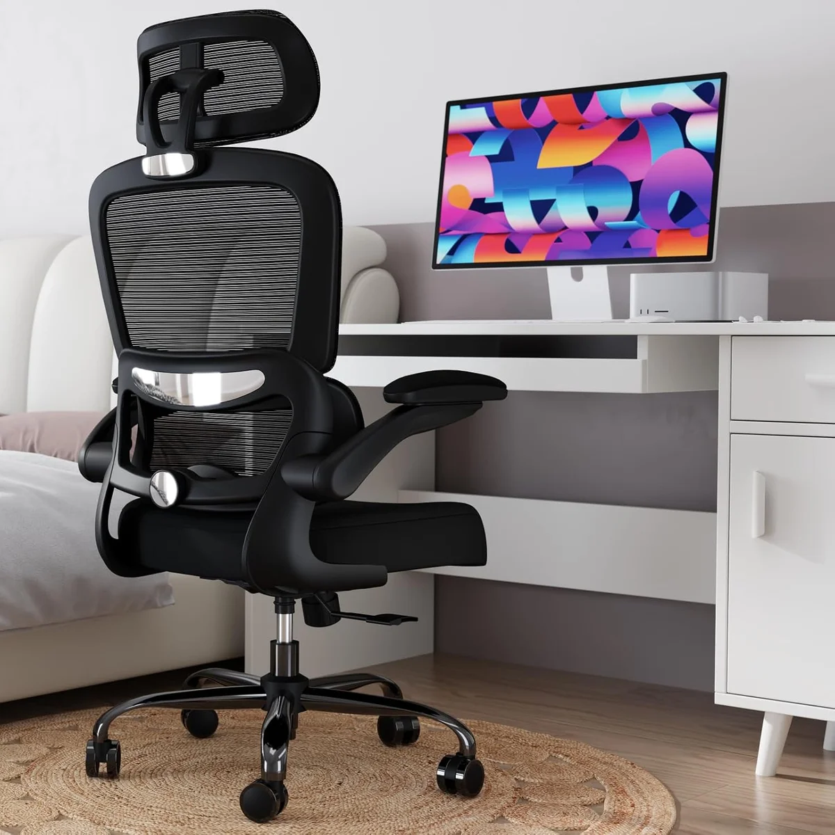 TRALT Ergonomic Desk Chair YX001-1 330 LBS Load Capacity Black New image 8