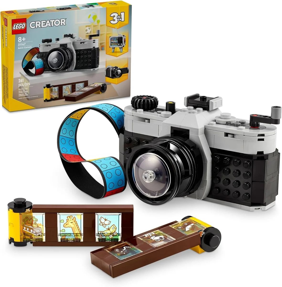 LEGO Creator Retro Camera Toy 31147 3 in 1 Building Set 261 Pieces Multicolor New