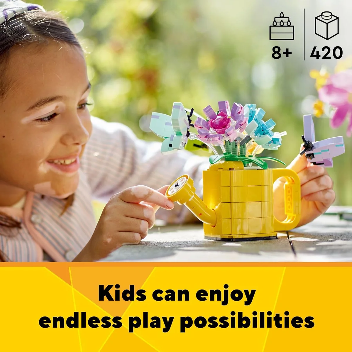 LEGO Creator Flowers in Watering Can Building Toy 31149 420 Pieces Multicolor New image 3