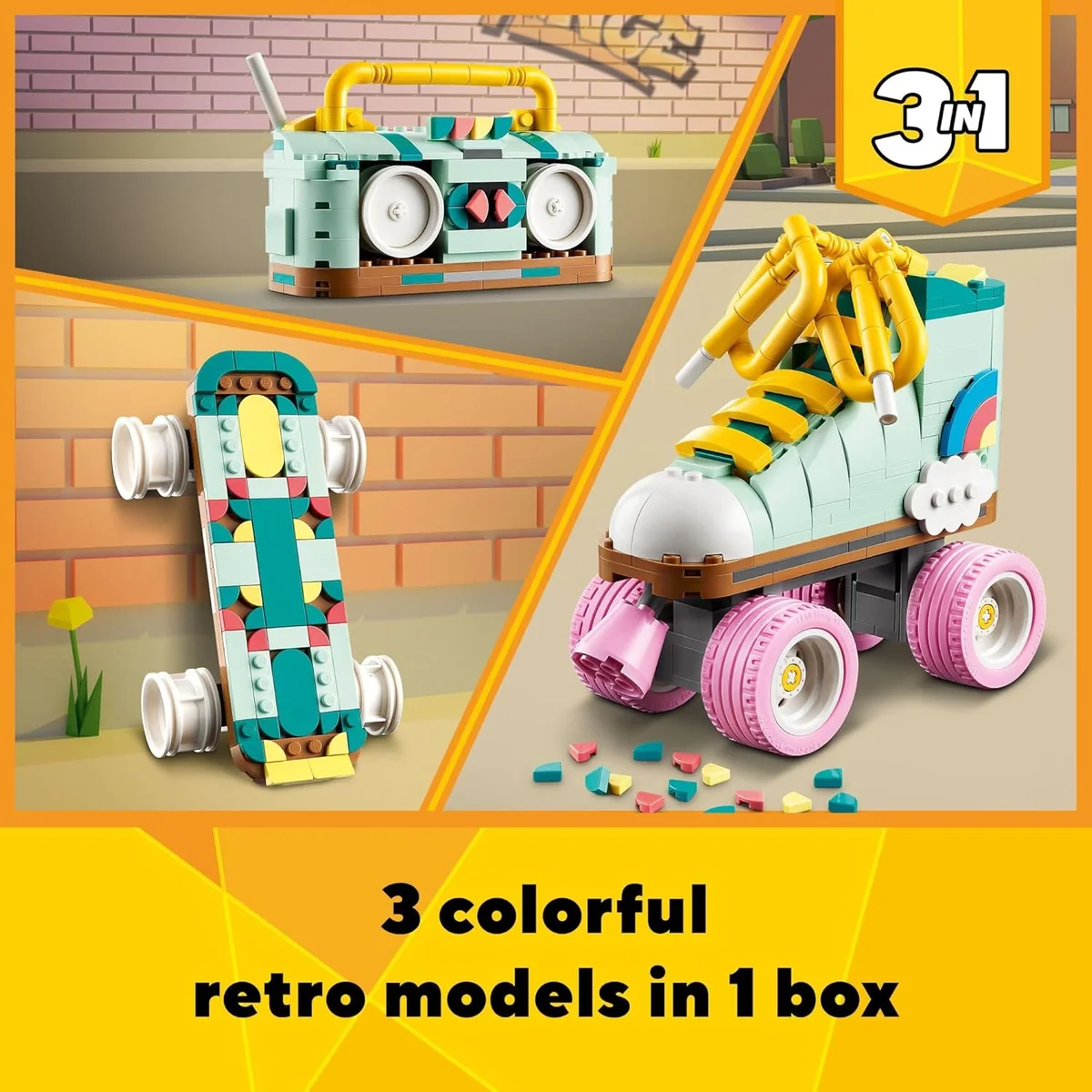LEGO Creator Retro Roller Skate Building Kit 31148 3 in 1 Multicolor New image 2