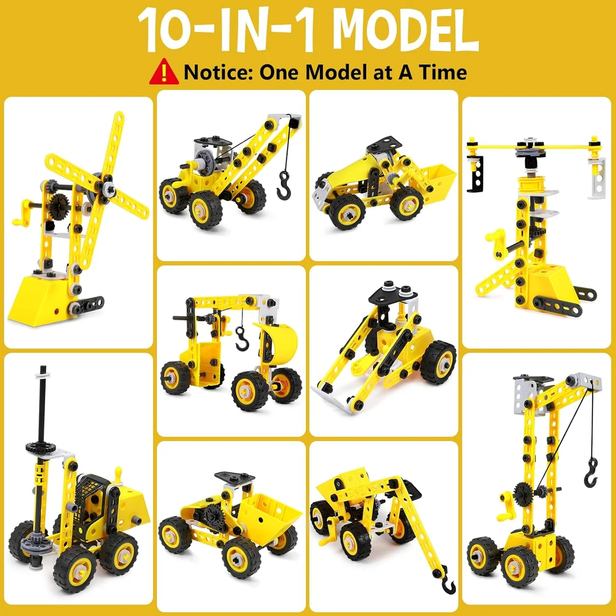 choopheme 10 in 1 Stem Toys Building Block Kit J-77 Educational Engineering Set Plastic New image 3