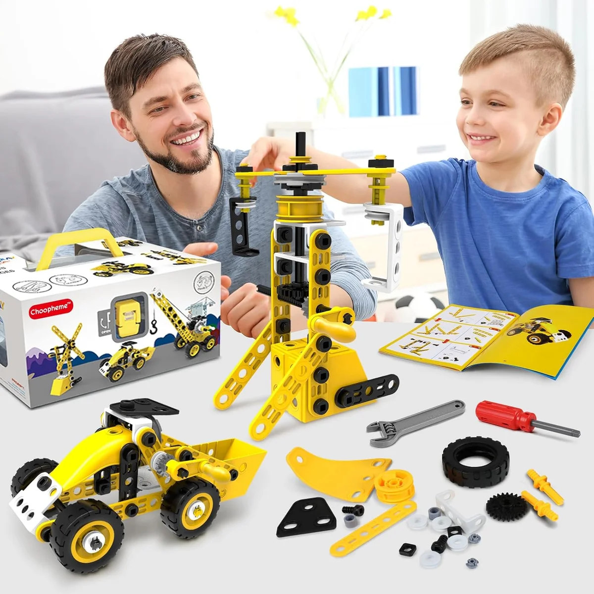 choopheme 10 in 1 Stem Toys Building Block Kit J-77 Educational Engineering Set Plastic New image 6