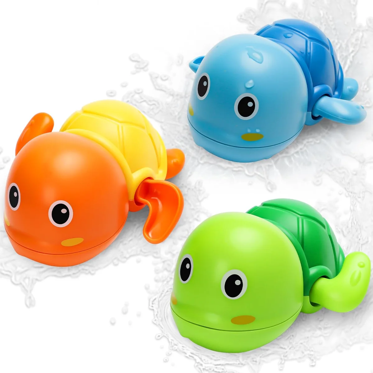 TOHIBEE Bath Toys Cute Swimming Turtle Wind Up Toys 3 Pack Green New image 2