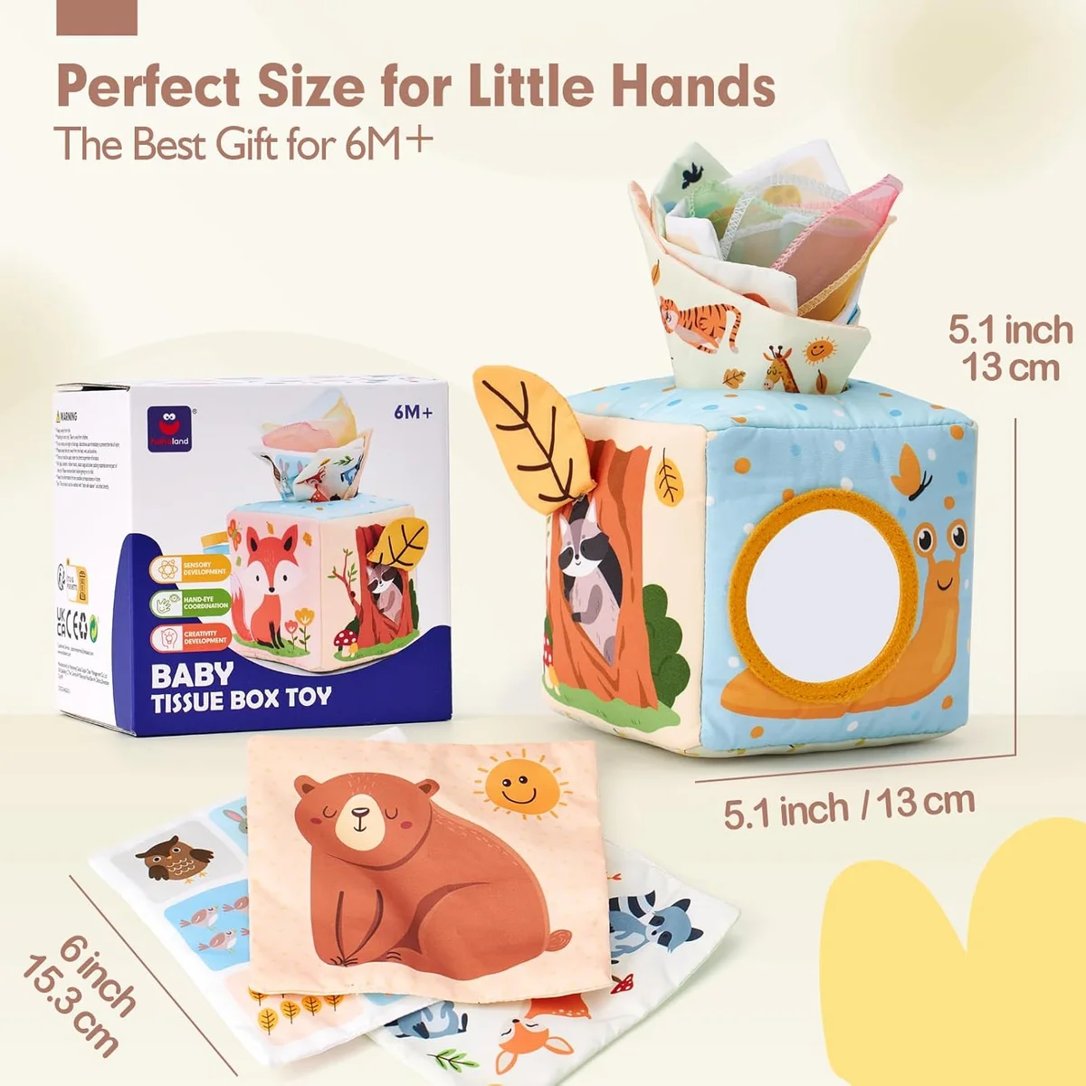 hahaland Baby Tissue Box Toy PL002P - Montessori Toys for 6-12 Months, Multi-color - New image 8