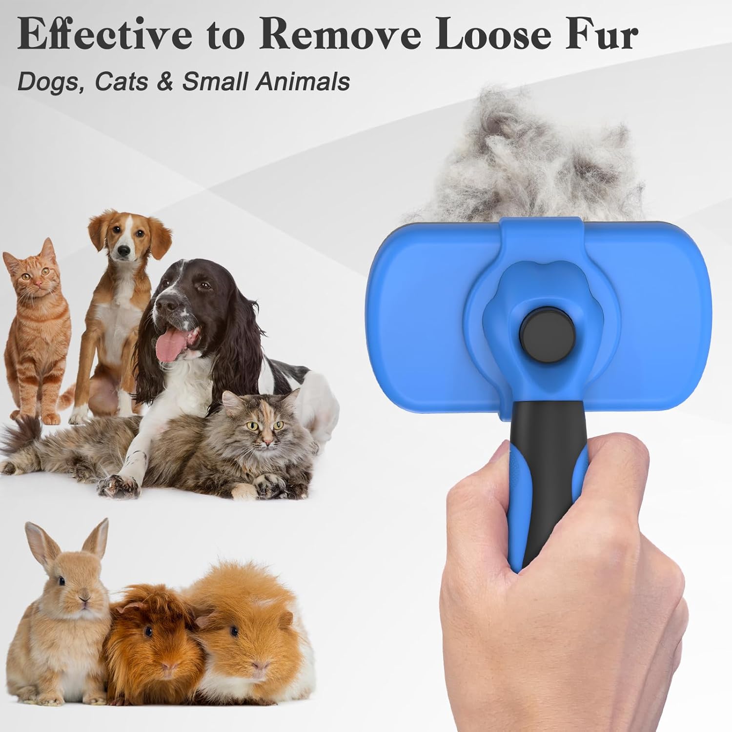 Swihauk Self Cleaning Slicker Brush DB-202301 Easy Deshedding Tool for Dogs & Cats Blue New image 13