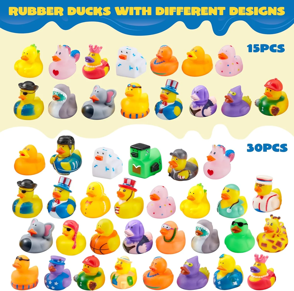 JOYIN 30 Pcs Rubber Ducks Mini Bath Toys Assortment 2 Inches New image 2