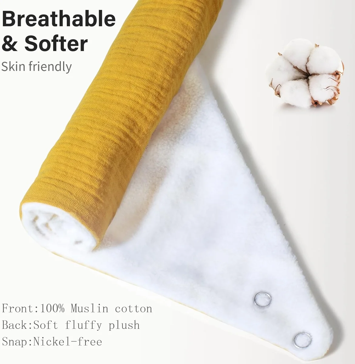 NISXABEBE Muslin Baby Bibs Soft Triangular Bandana 6 Pack Cotton Sunshine New image 2