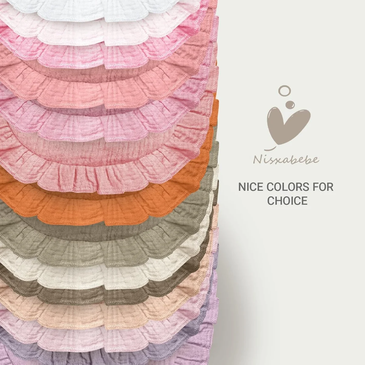NISXABEBE Baby Muslin Bibs 6 Count Soft Cotton for Baby Girl Teething Purple & Pink New image 6