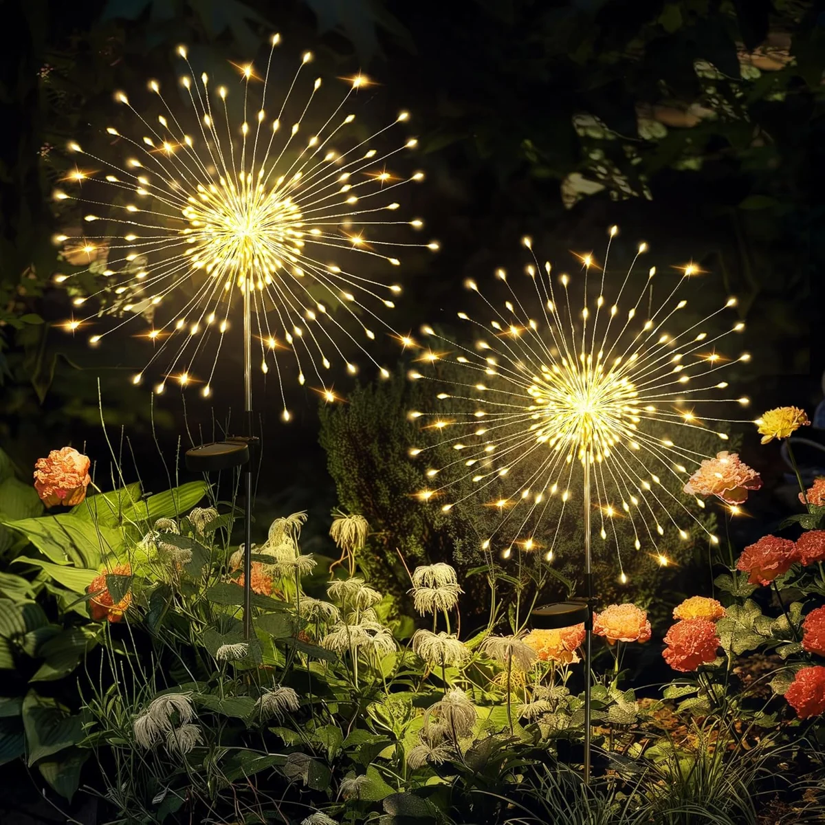 GIGALUMI Solar Garden Lights 8813 120 LEDs 2 Pack Warm White New