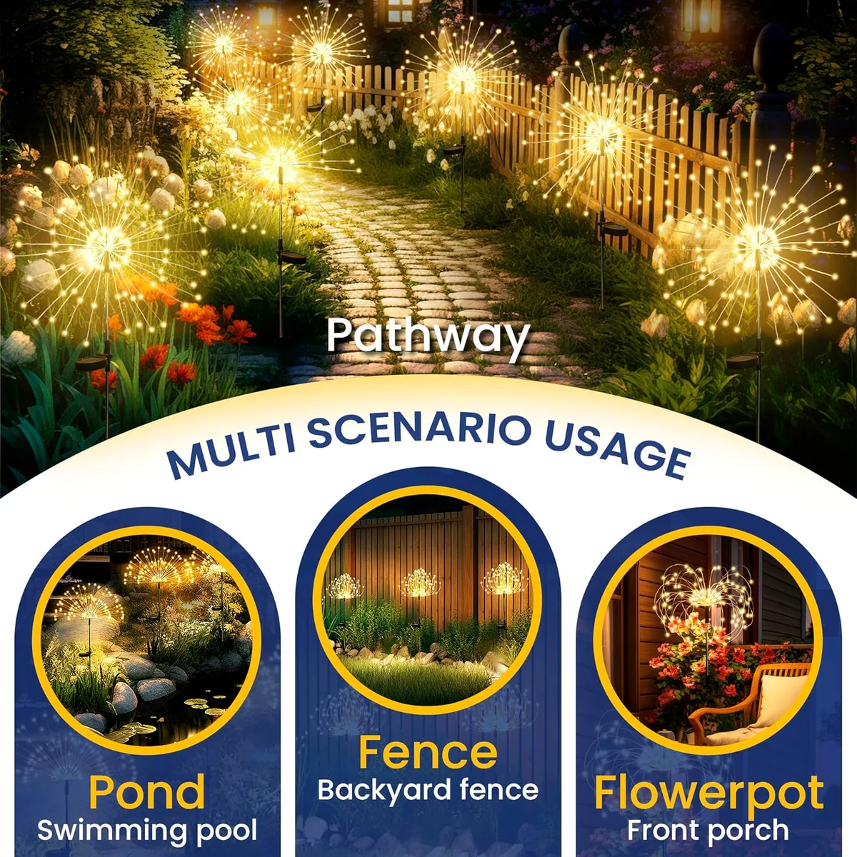 GIGALUMI Solar Garden Lights 8813 120 LEDs 2 Pack Warm White New image 4