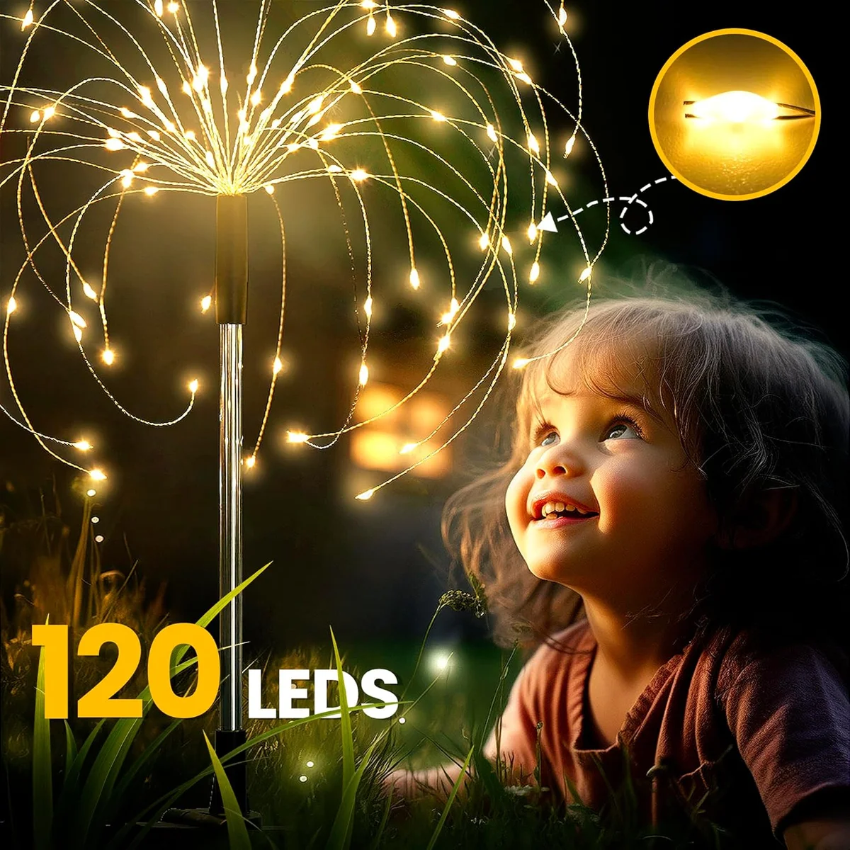 GIGALUMI Solar Garden Lights 8813 120 LEDs 2 Pack Warm White New image 7