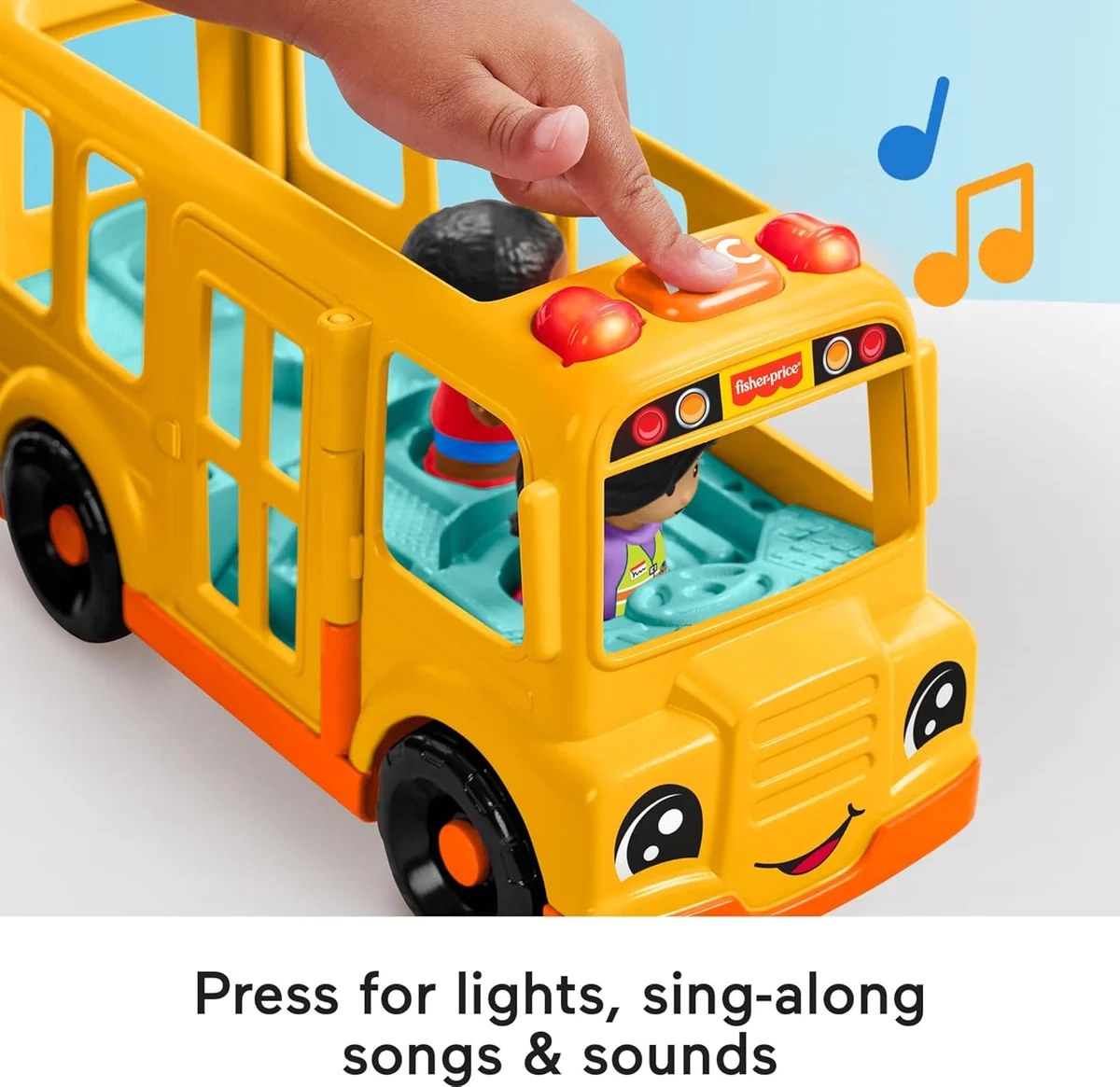 Fisher-Price Little People School Bus Push-Along Vehicle HWB30 Musical Plastic New image 3