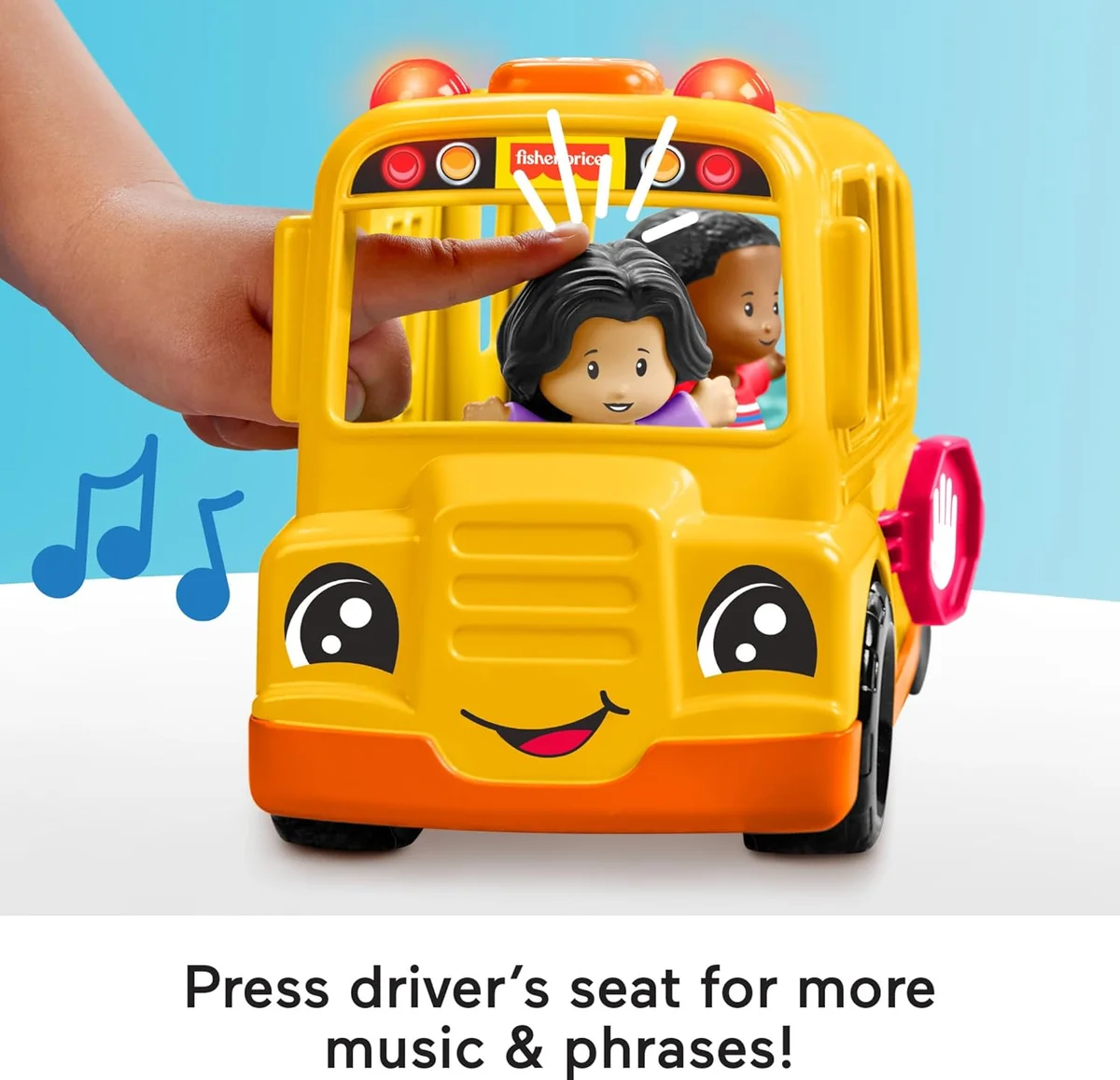Fisher-Price Little People School Bus Push-Along Vehicle HWB30 Musical Plastic New image 4