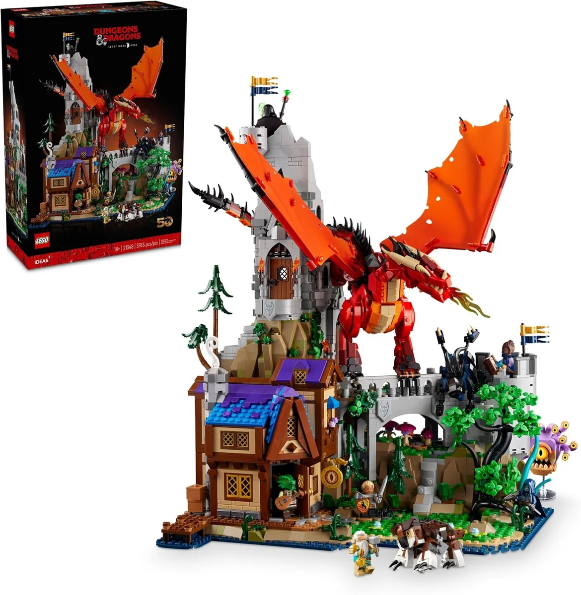 LEGO Dungeons & Dragons: Red Dragon’s Tale Building Set 21348 3745 Pieces Multicolor New