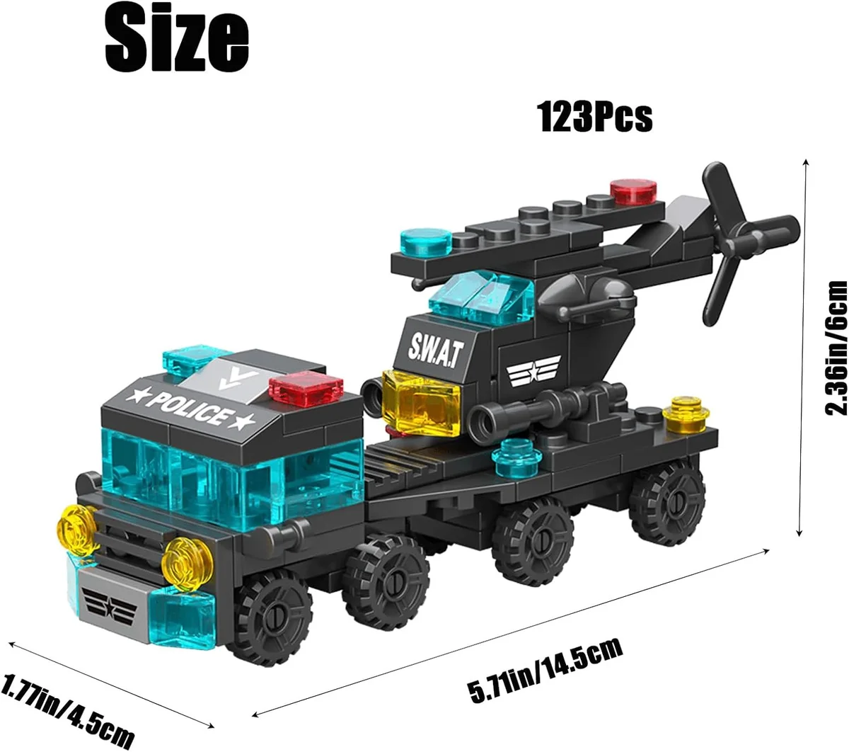 Vilbocr Special Police Building Blocks Toy 7 in 1 Transformable Set City Special Police New image 3