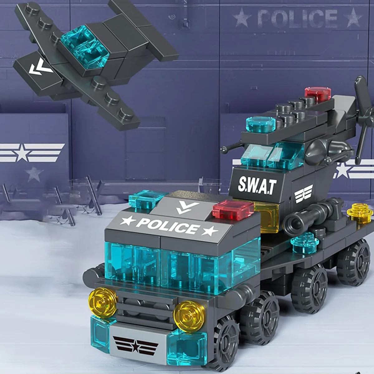 Vilbocr Special Police Building Blocks Toy 7 in 1 Transformable Set City Special Police New image 5