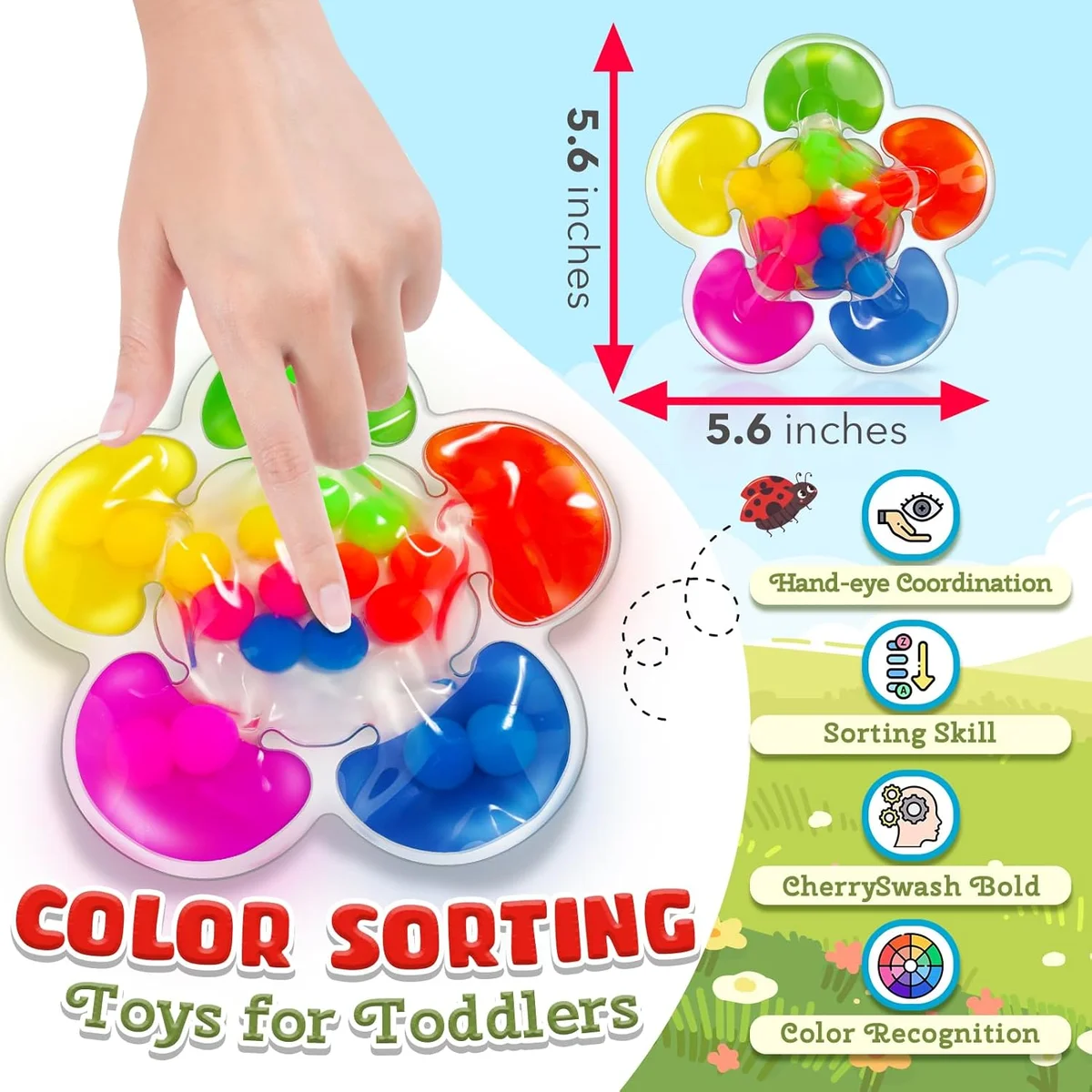 ZaxiDeel Color Sorting Sensory Toy Color Matching Fidget Game for Kids Ages 1-3 - New image 2