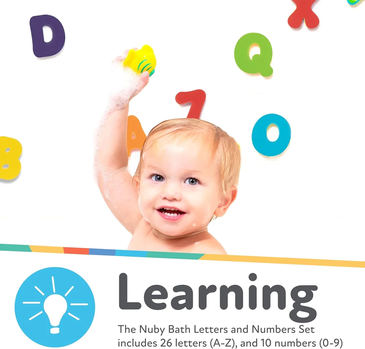 Nuby Foam Bath Letters and Numbers Set Model 6291 - 36 Pieces Plastic Rubber - New image 3