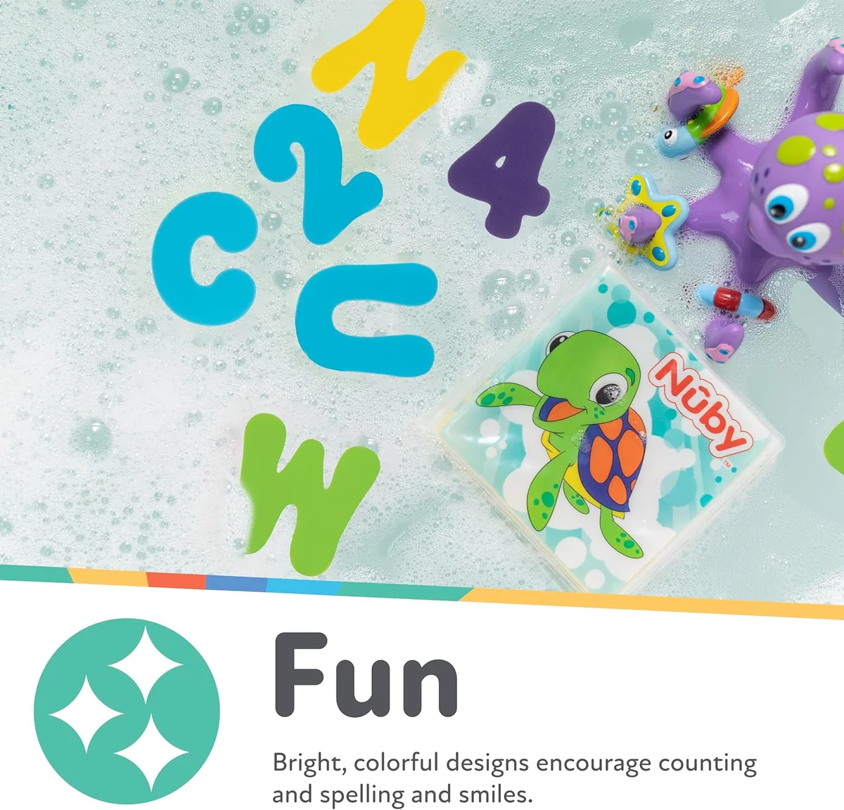 Nuby Foam Bath Letters and Numbers Set Model 6291 - 36 Pieces Plastic Rubber - New image 4