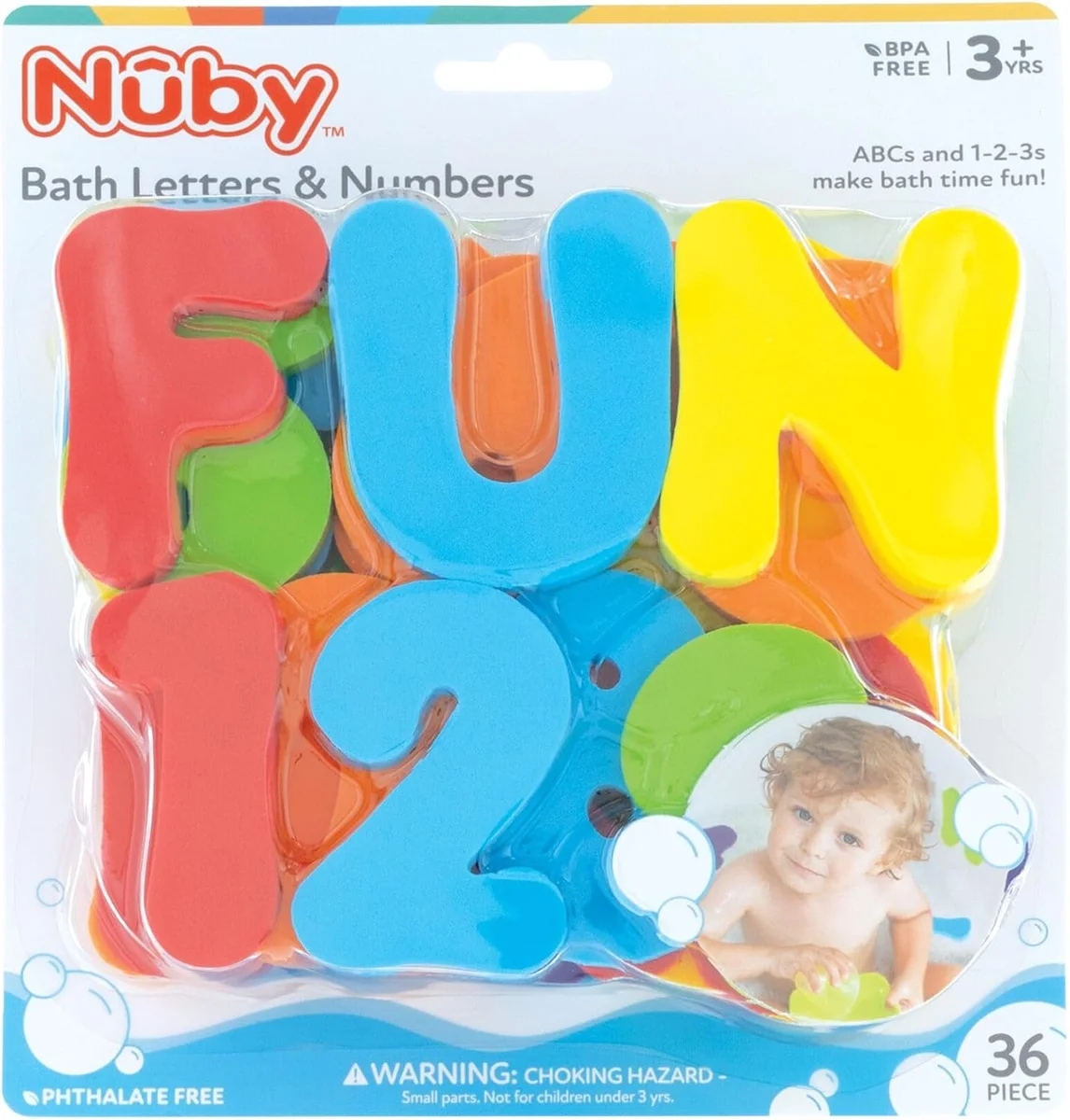 Nuby Foam Bath Letters and Numbers Set Model 6291 - 36 Pieces Plastic Rubber - New image 6