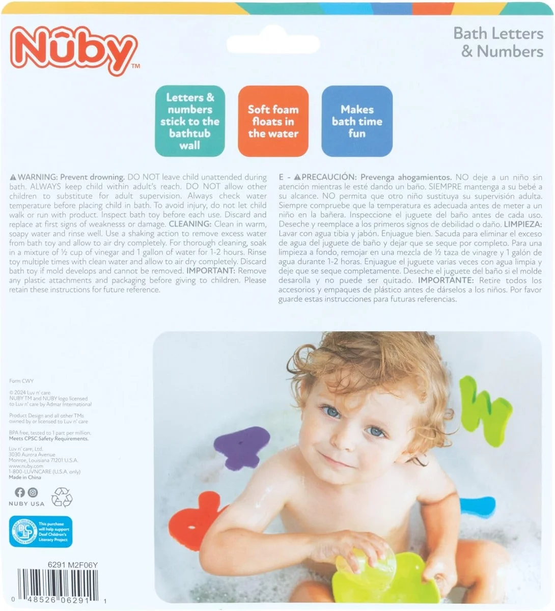 Nuby Foam Bath Letters and Numbers Set Model 6291 - 36 Pieces Plastic Rubber - New image 7