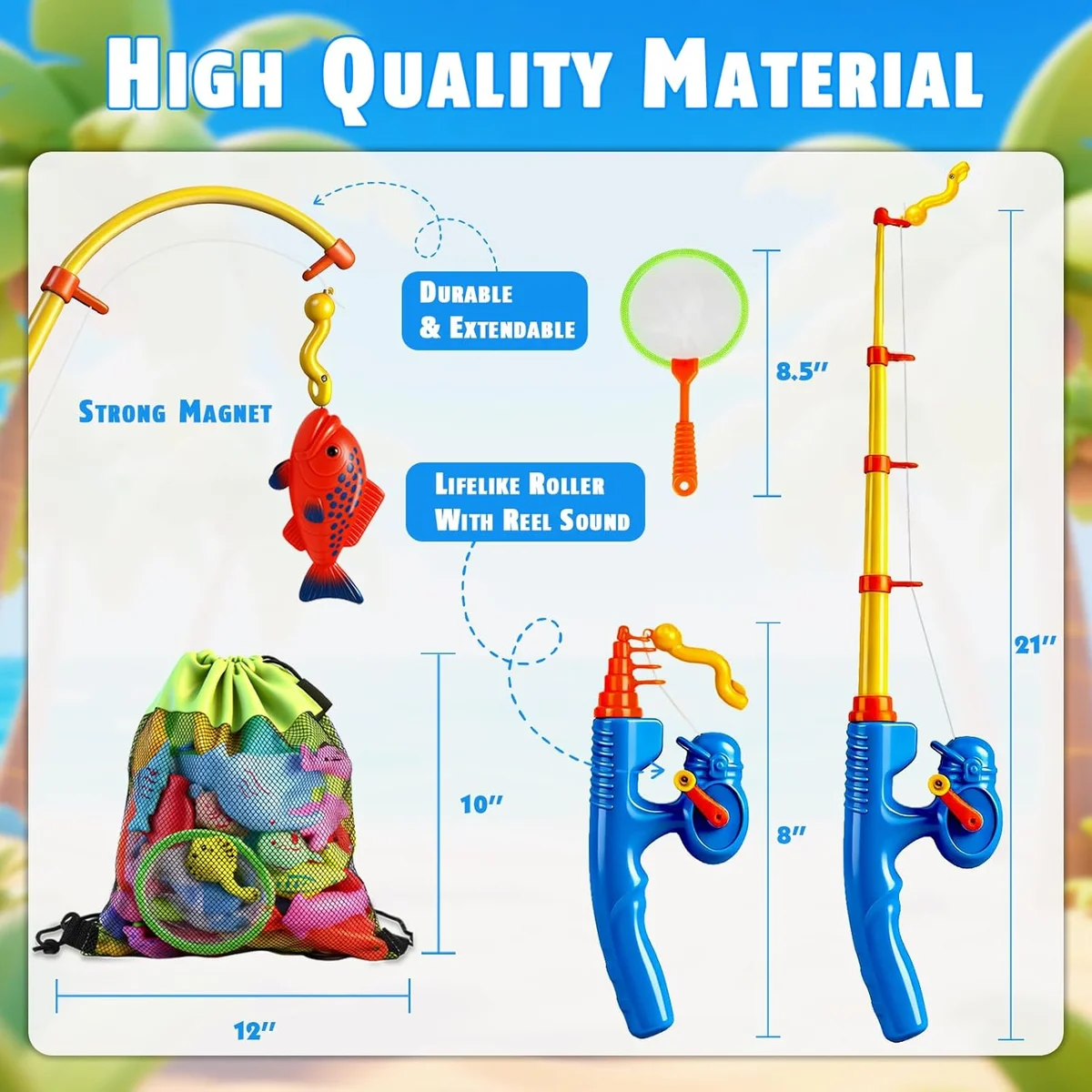 CozyBomB Magnetic Fishing Toys Game Set 54789123 | 30 Fishes, Plastic, Multicolor - New image 3