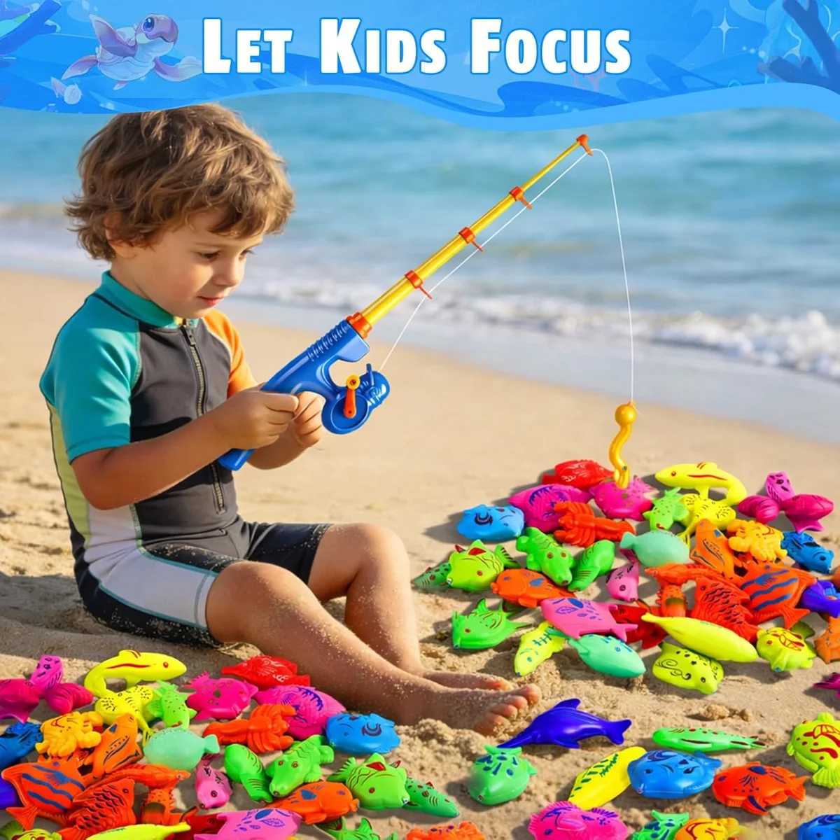 CozyBomB Magnetic Fishing Toys Game Set 54789123 | 30 Fishes, Plastic, Multicolor - New image 5