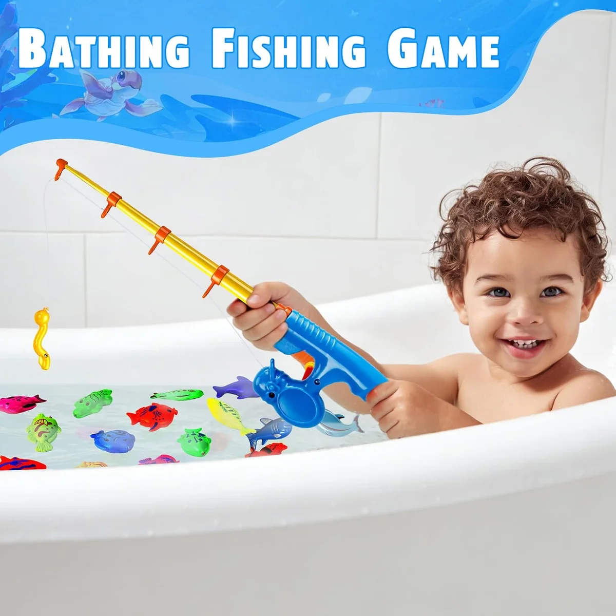 CozyBomB Magnetic Fishing Toys Game Set 54789123 | 30 Fishes, Plastic, Multicolor - New image 6
