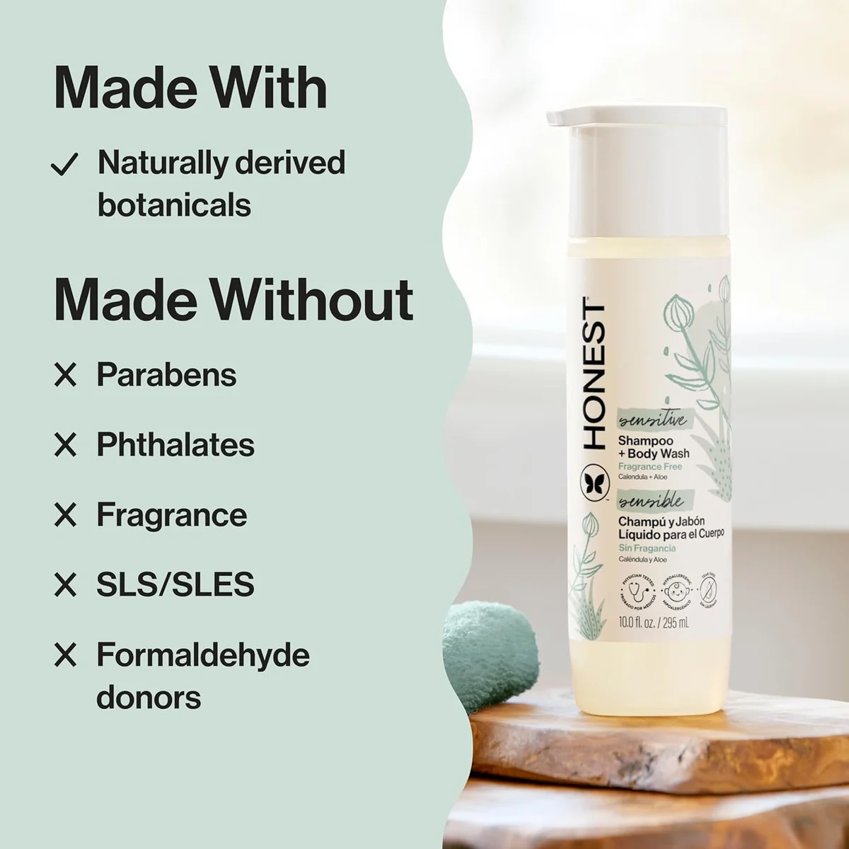 The Honest Company 2-in-1 Baby Shampoo & Body Wash Fragrance-Free Tear-Free Hypoallergenic 10 fl oz New image 4