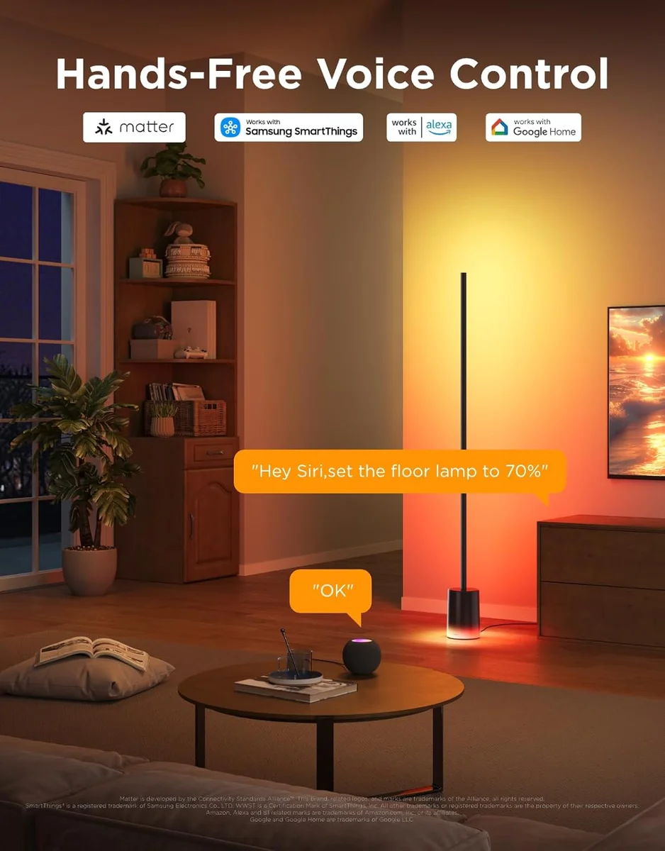 Govee Floor Lamp 2 H607C RGBIC 1725lm Smart Control Black New image 5