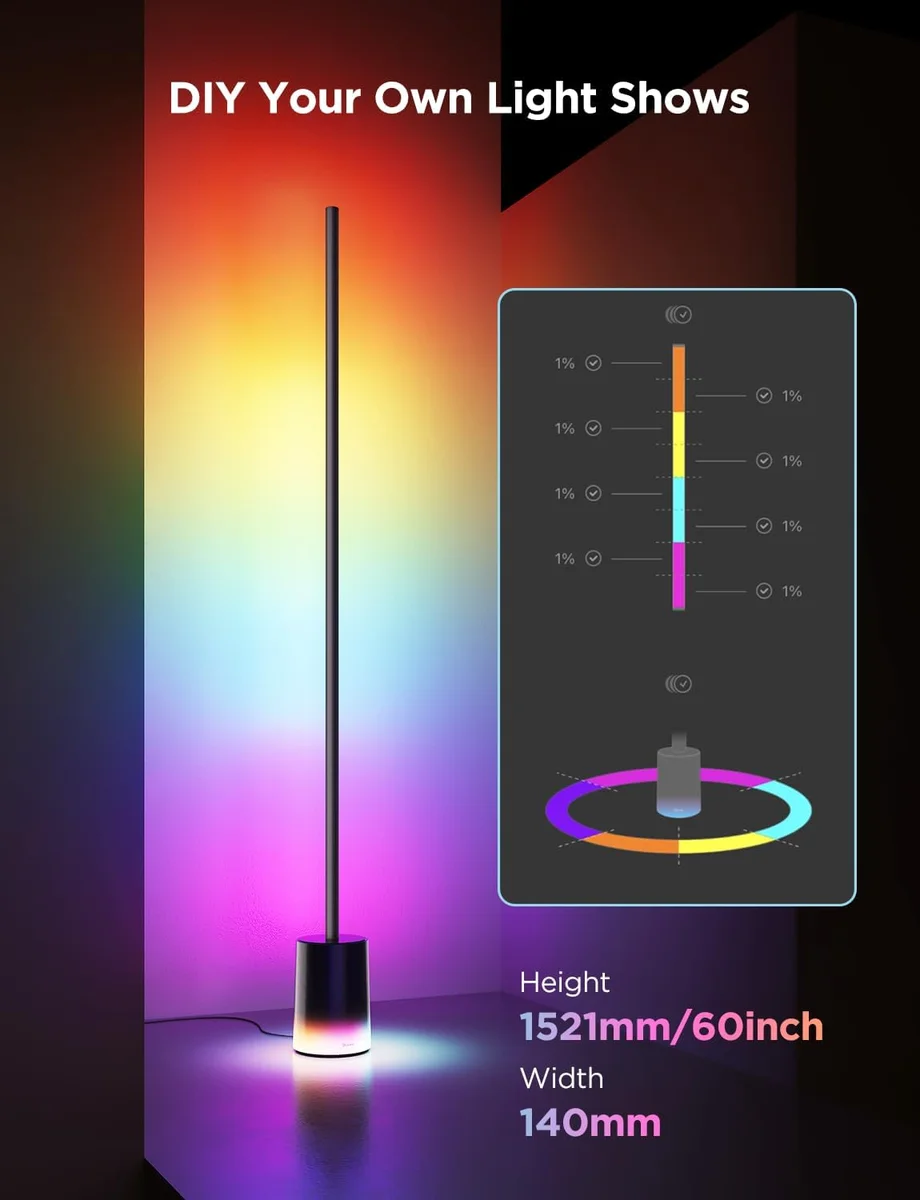 Govee Floor Lamp 2 H607C RGBIC 1725lm Smart Control Black New image 7