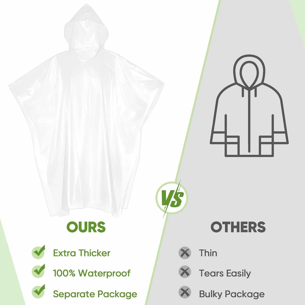 APEXUP Disposable Rain Ponchos for Adults 5 Pack Waterproof Clear New image 4