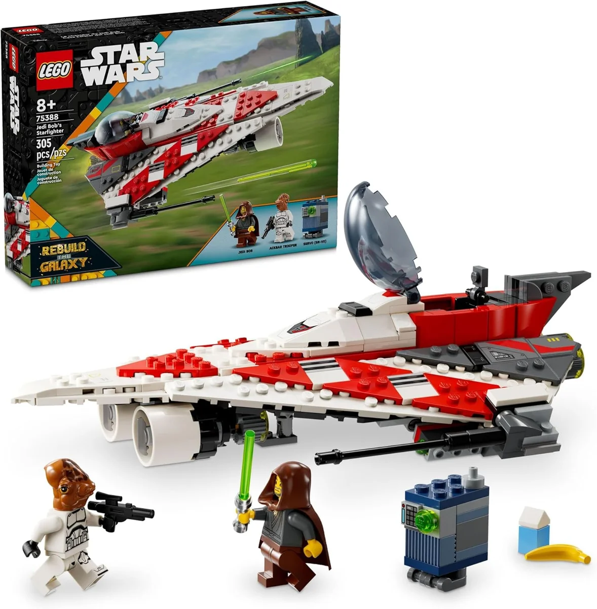 LEGO Star Wars Jedi Bob’s Starfighter Buildable Toy Vehicle 75388 Multicolor New