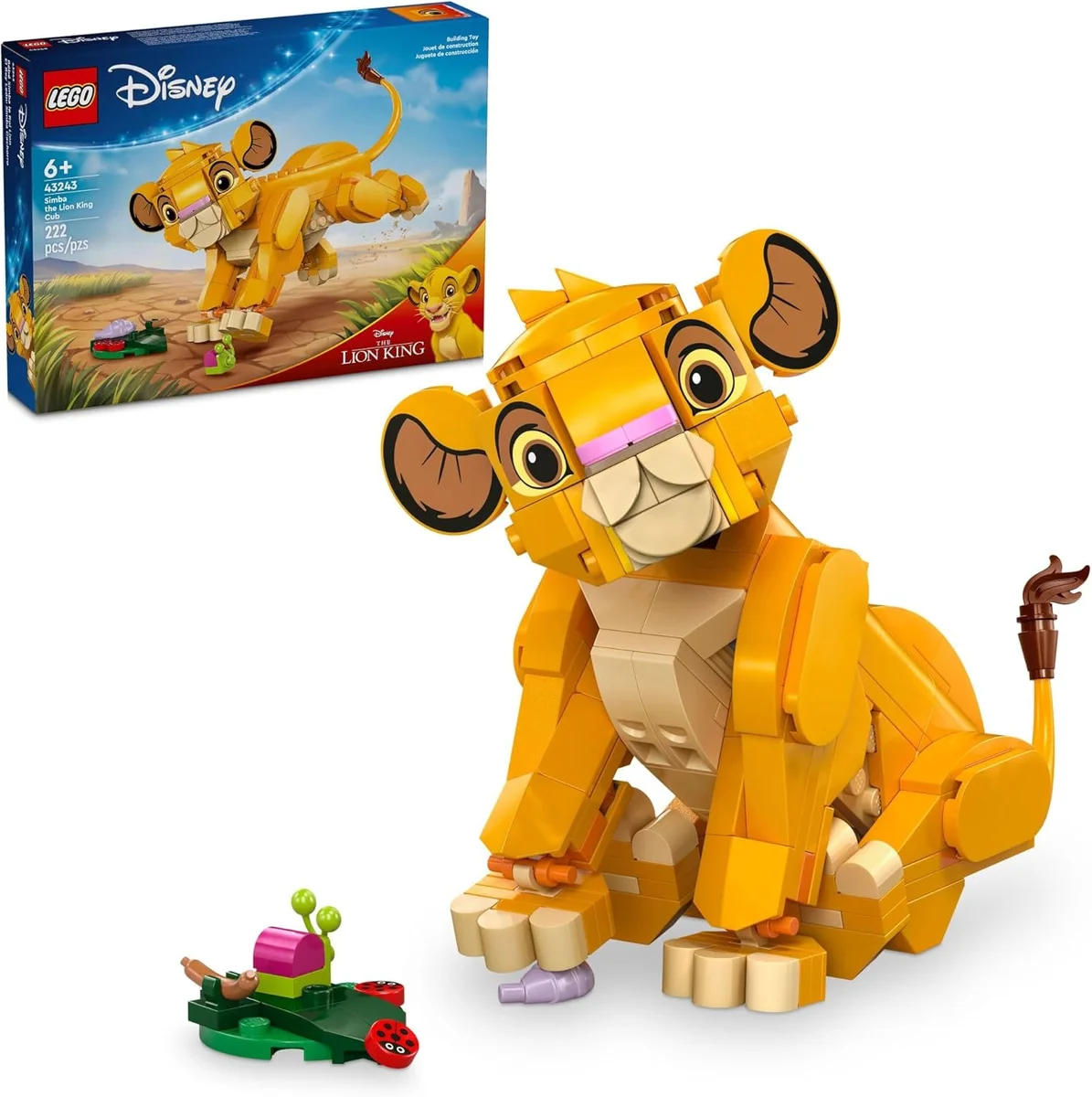 LEGO Disney Simba The Lion King Cub Building Toy 43243 222 Pieces Multicolor New