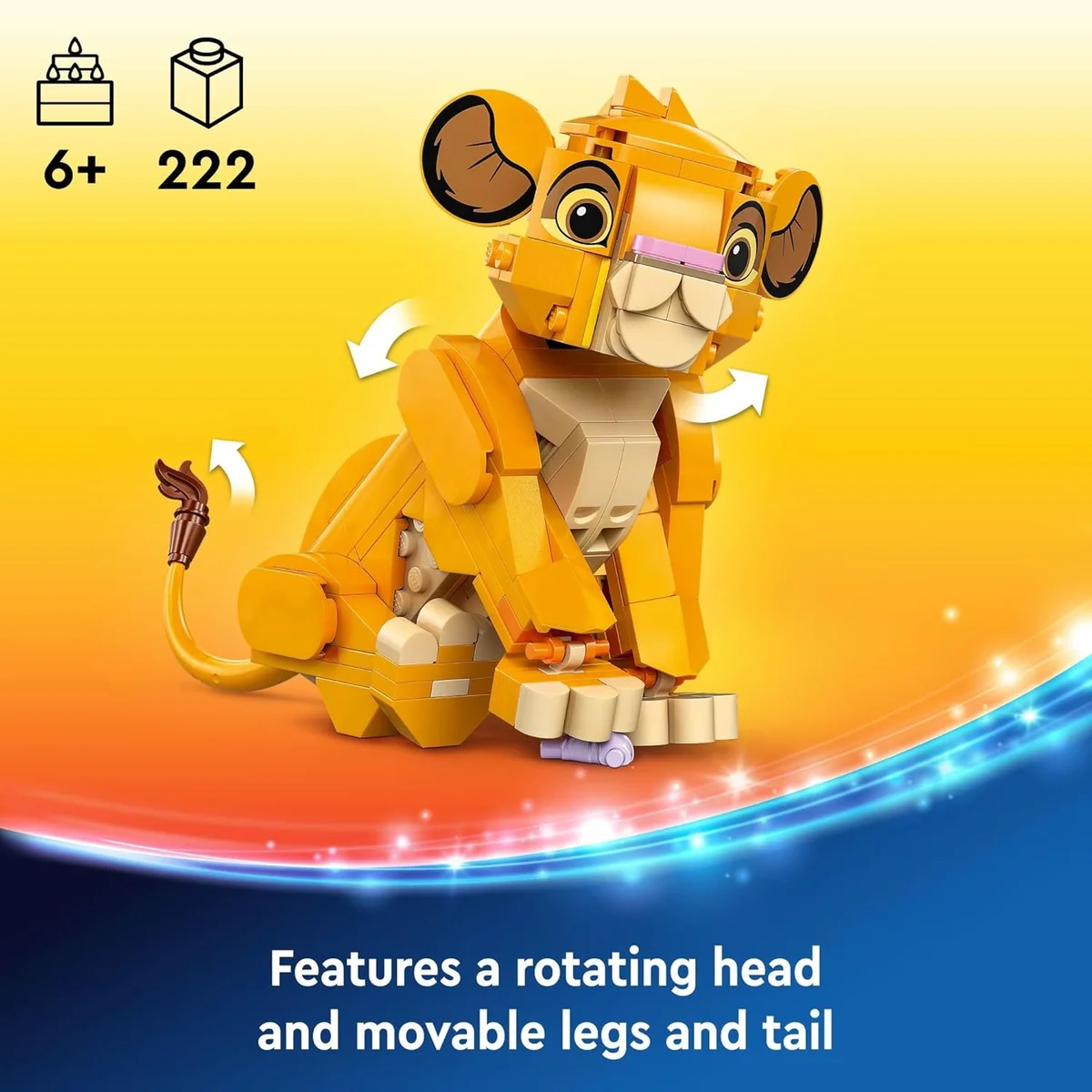 LEGO Disney Simba The Lion King Cub Building Toy 43243 222 Pieces Multicolor New image 3