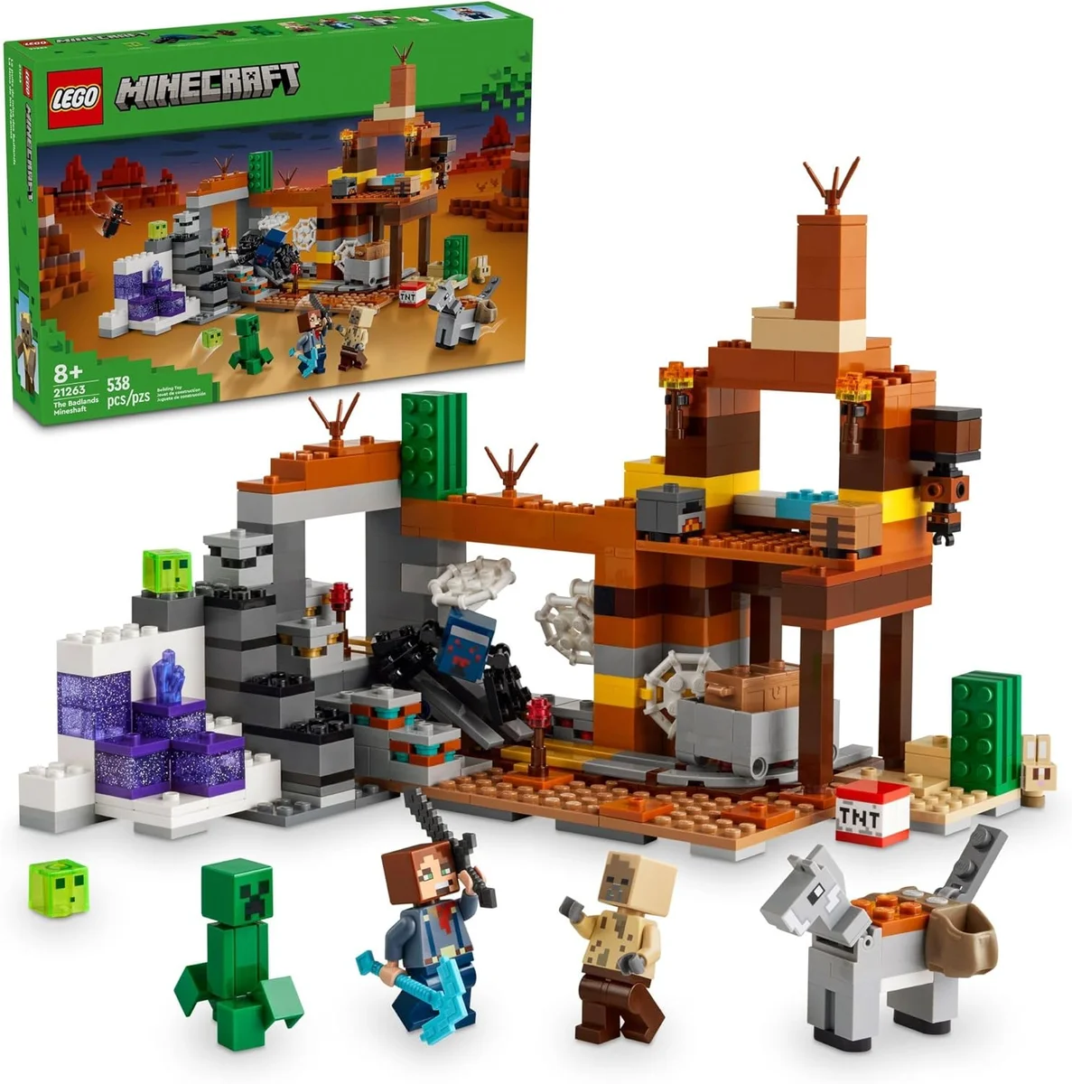 LEGO Minecraft The Badlands Mineshaft Building Set 21263 Mining Exploration Multicolor New
