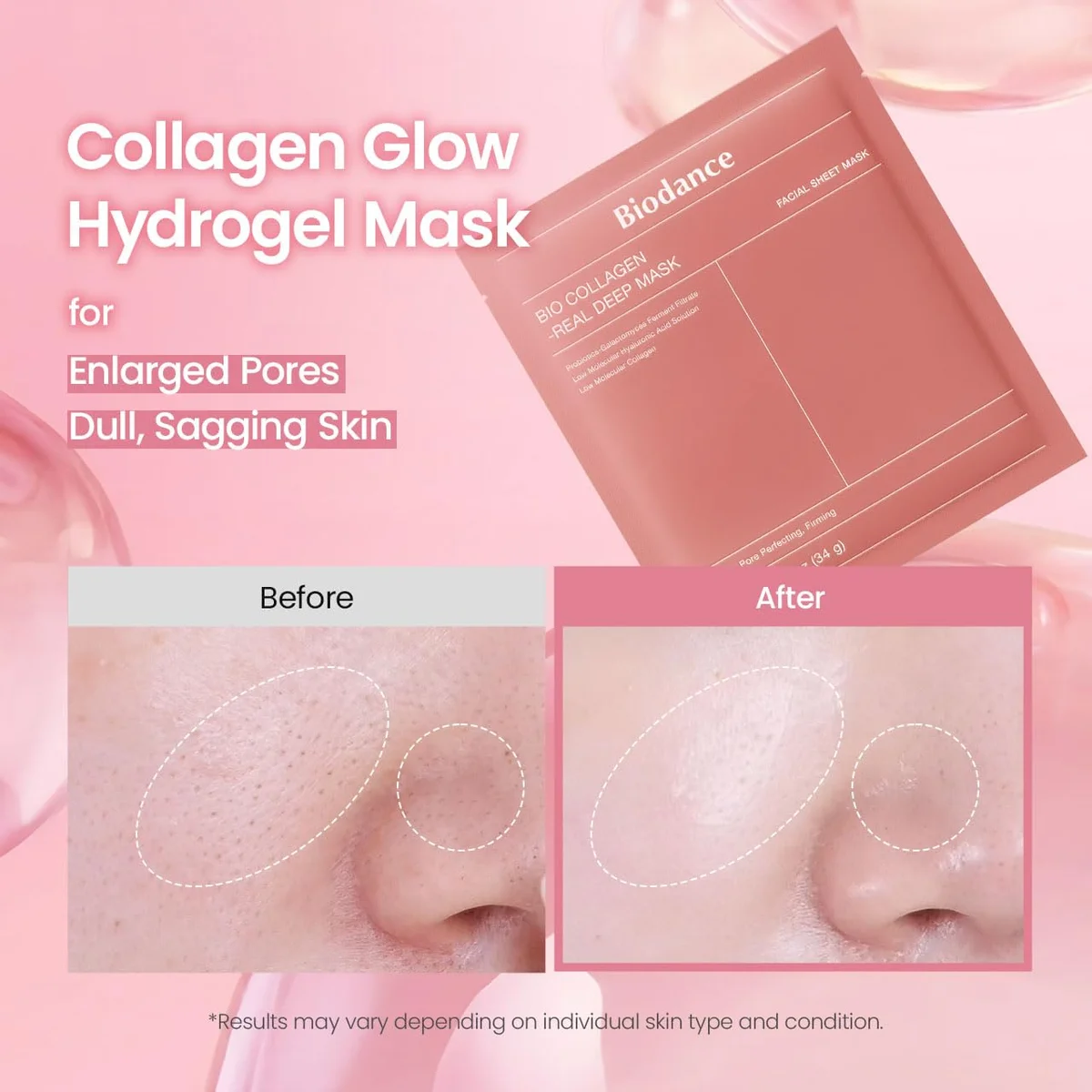 BIODANCE Bio-Collagen Real Deep Mask Hydrating Overnight Hydrogel Face Mask Pore Minimizing 1.19oz x 4ea New image 3