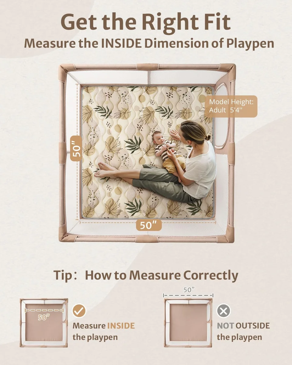 Blissful Diary Baby Play Mats 50x50 WLD03X Non-Slip Machine Washable Earth Tones New image 2