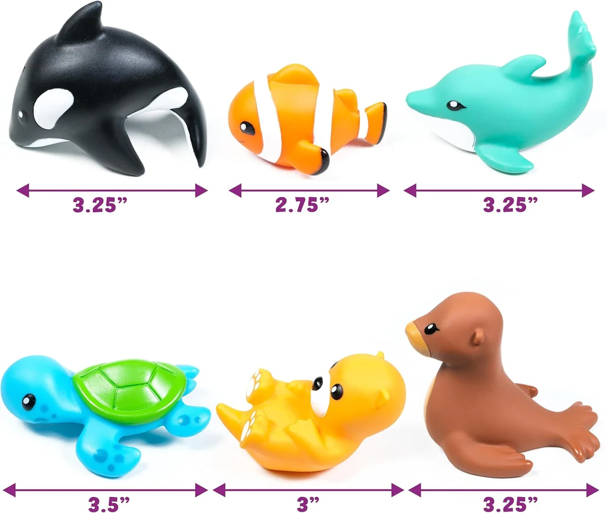 Tub Works Marine Mold Free Bath Toys 44392 Sealed Soft Squeezable 6 Pack New image 6